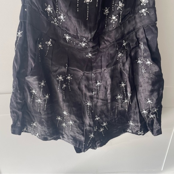 New! Free People Gemini one shoulder beaded silky party romper 15864 - Picture 6 of 10